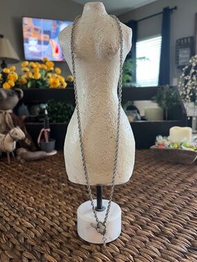 Jewel Kade Silver Toned Long Chain Necklace